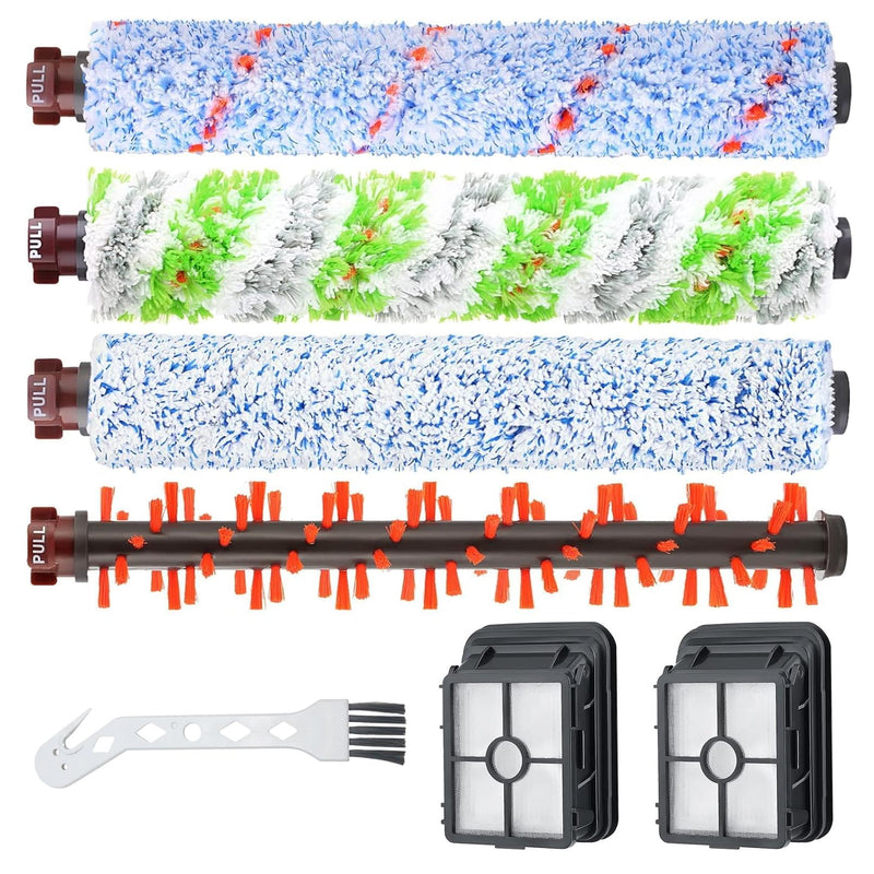 PINVNBY Crosswave Brush Replacement Parts and Filter for Bissell Crosswave 2328 1785 2306 1866 Vacuum 4 Brush Rolls and 2 Vacuum Filter 7 PCS
