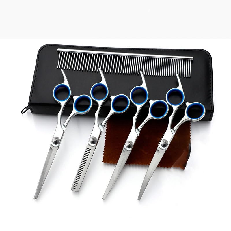 6-piece set of pet grooming scissors and nail clippers - professional dog and cat nail clipper set, equipped with grooming scissors and nail clippers - suitable for pet dogs and cats - PawsPlanet Australia