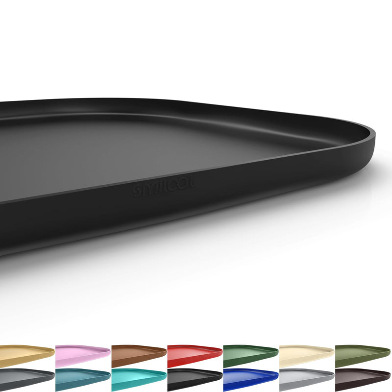Silicone Pet Feeding Mat with Raised Edge for Food and Water, Dog Bowl Mats, Cat Bowls Placemat with High Lip for Floor Waterproof, Rubber Tray for Cats and Dogs 24 x 16 x0.8 Black 24 x 16 x 0.8 inch - PawsPlanet Australia