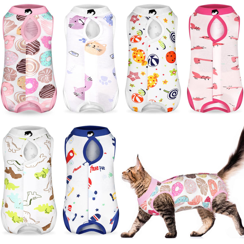 Kacctyen 6 Set Cat Recovery Suit After Surgery Female and Male Cat Surgery Suit Kitten Recovery Suit E Collar Alternative Pajama Cat Clothes for Spay Suit Abdominal Skin Anti Licking(Animal,Medium) Animal Medium - PawsPlanet Australia
