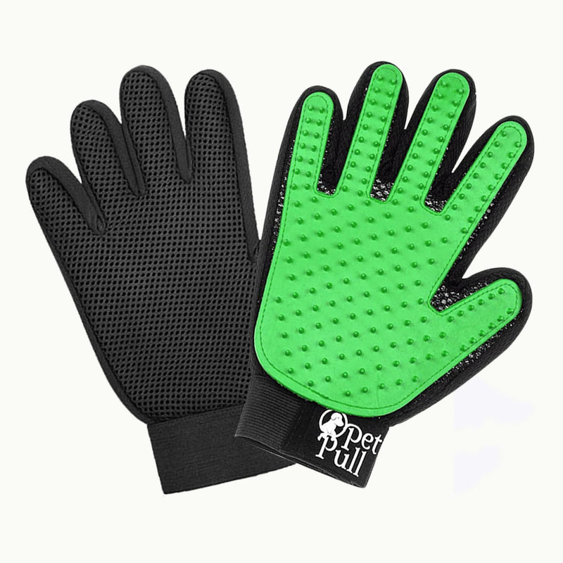 Pet Grooming Gloves with 259 Silicone Tips - Pet Hair Removal Tool Gentle Shedding Dog Washing Gloves - Deshedding Brush Hair Remover Mitts for Dogs & Cats for Long and Short Hair (Green) GREEN - PawsPlanet Australia