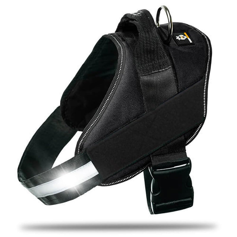 Non Pull Dog Harness with Patch Panels and Handle, Adjustable, Reflective, No Choke, Heavy Duty Easy On Service Dog Vest Harnesses for Medium Large Small Sized Dogs - Black, M M (Chest: 22 - 26 in) - PawsPlanet Australia