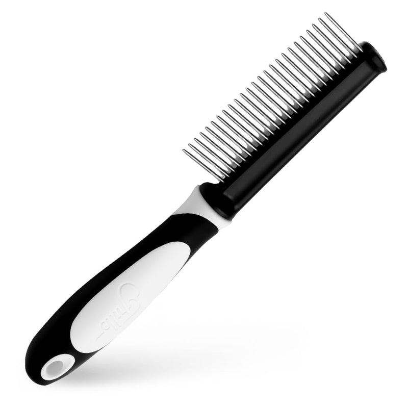Fuller Brush Single-Sided Pet Comb - 25 Rust-Resistant Stainless Steel Pins - Ergonomic Rubberized Easy Grip Handle - Remove Tangles, Mats & Reduce Loose Hair - Tool for Grooming Dogs & Cats - PawsPlanet Australia