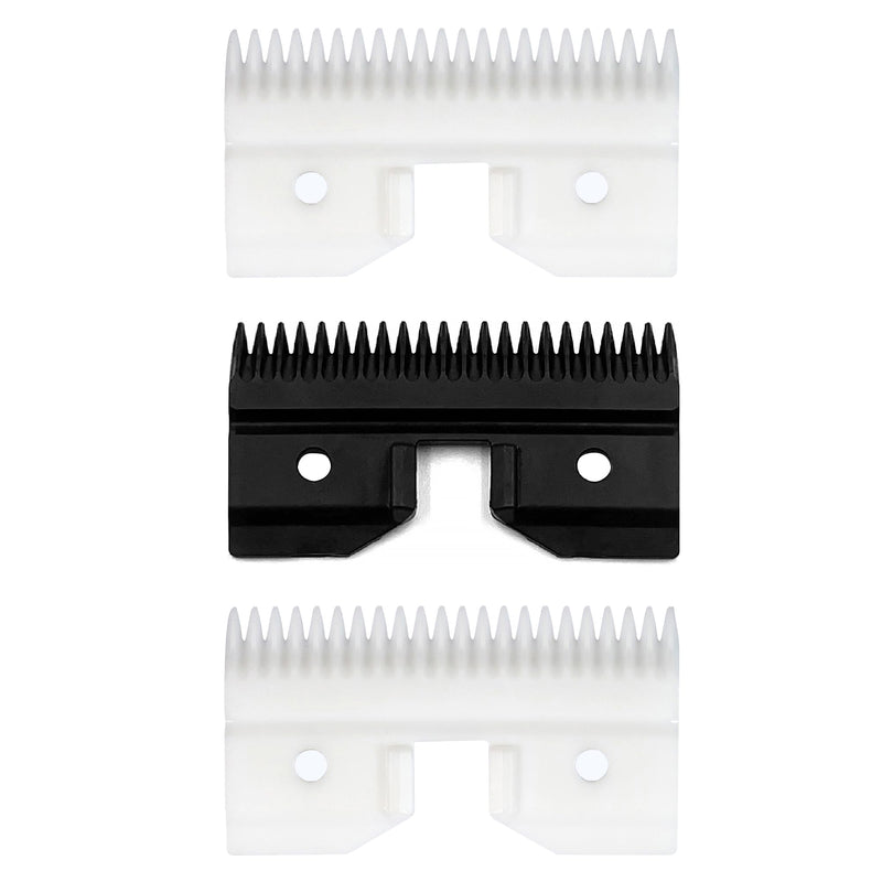 3PCS Ceramic Coarse Pet Replacement Blade Cutter Compatible with Andis 64440, Oster A5, Wahl KM Series Clipper, 22Teeth White and Black Ceramic Blade Cutter - PawsPlanet Australia