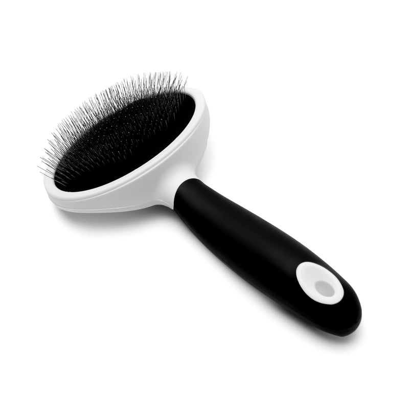 Fuller Brush Slicker Pet Brush - Angled Fine Steel Wires - Ergonomically Designed Rubberized Handle For Comfort & Control - Remove Shedding & Matted Hair - Tool For Grooming Dogs & Cat - PawsPlanet Australia