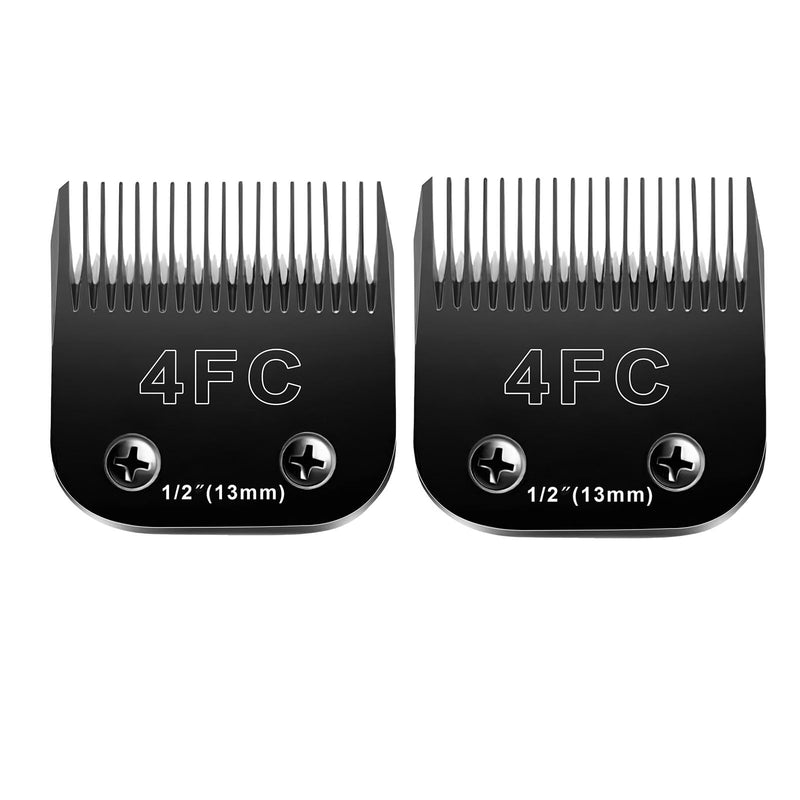 Audoc 4FC Blades Dog Grooming Blades Compatible with Andis/Oster A5/Wahl KM-10 Series Dog Clippers,Detachable Clipper Replacement Blade,Black(4FC/2PCS) 1PC 3-3/4FC: 1/2" (13 mm) - PawsPlanet Australia