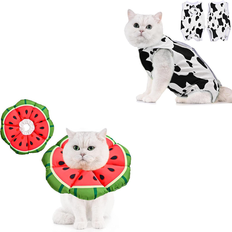 Avont Cat Recovery Suit Bundle with Cat Cone Collar Soft - PawsPlanet Australia