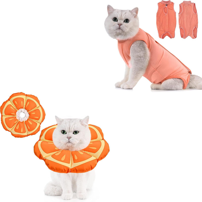 Avont Cat Recovery Suit Bundle with Cat Cone Collar Soft - PawsPlanet Australia