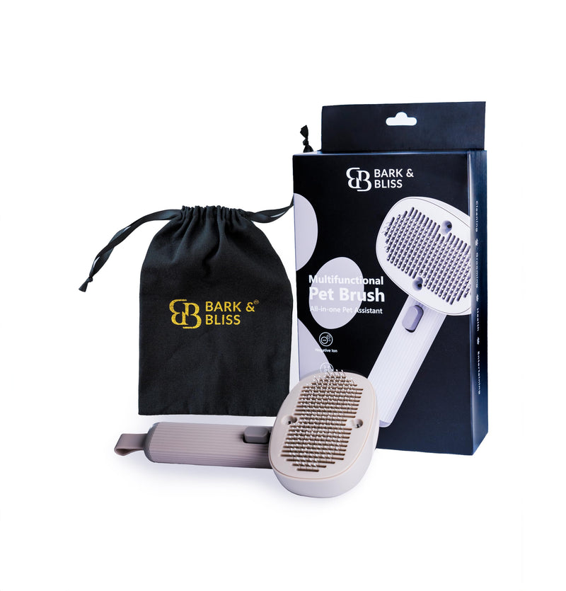 Bark&Bliss Self Cleaning Slicker Brush – Skin-Friendly Deshedding Grooming Tool for Dogs & Cats, Suitable for Shedding & Long-Haired Pets, Puppy Brush, Pet Grooming Brush, Cat Brush for Shedding - PawsPlanet Australia