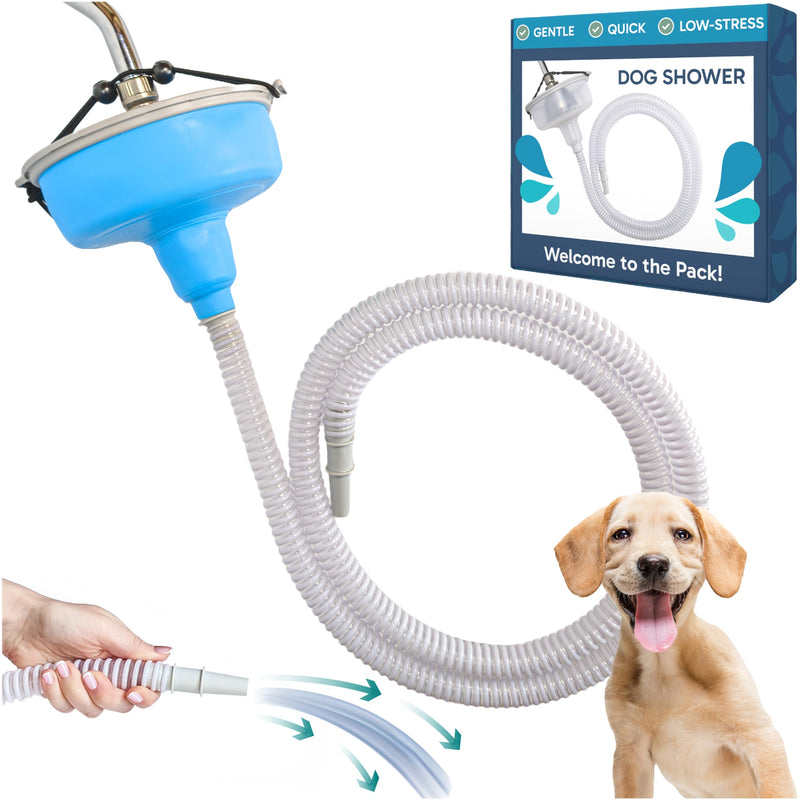 5-MinutePetBath Quick and Gentle Dog Shower Attachment for Shower Head, Portable Pet Wash Station, Dog Washing Kit, Pet Shower Attachment, Dog Shower Head, Shower Hose Attachment, Dog Washing - Blue - PawsPlanet Australia