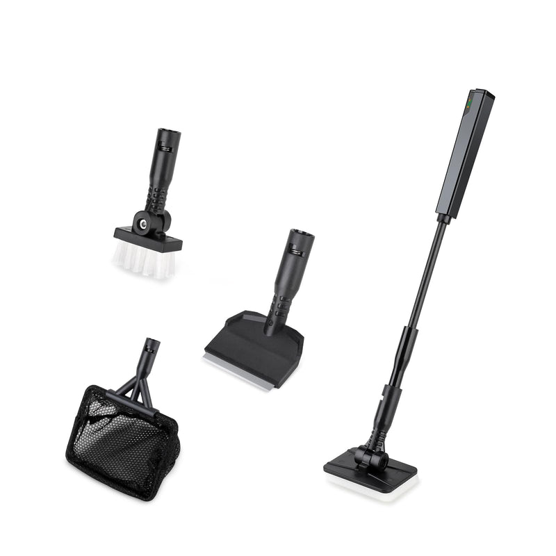 hygger Small Aquarium Cleaning Tools, 4 in 1 Fish Tank Cleaner Kit with Handle,Fish Net,Algae Scraper,Clean Brush,Flat Sponge - PawsPlanet Australia