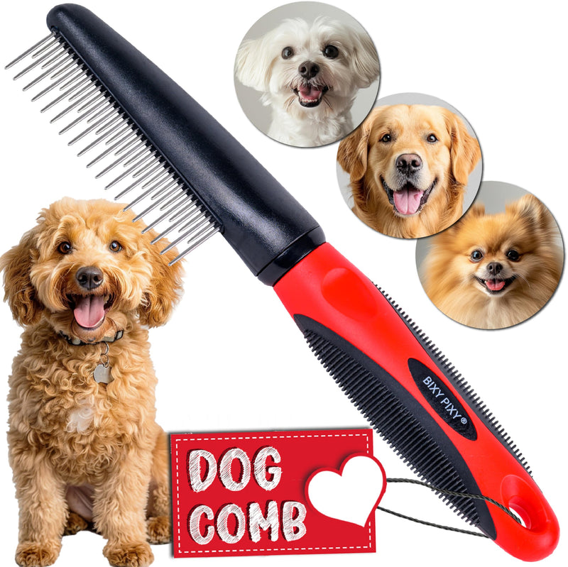 Poodle Comb with Rotating Teeth - 5-in-1 Dog Dematting Tool - Used for Small Size Breeds and Puppies - Cat Comb for Shedding and Deshedding Rotating Comb