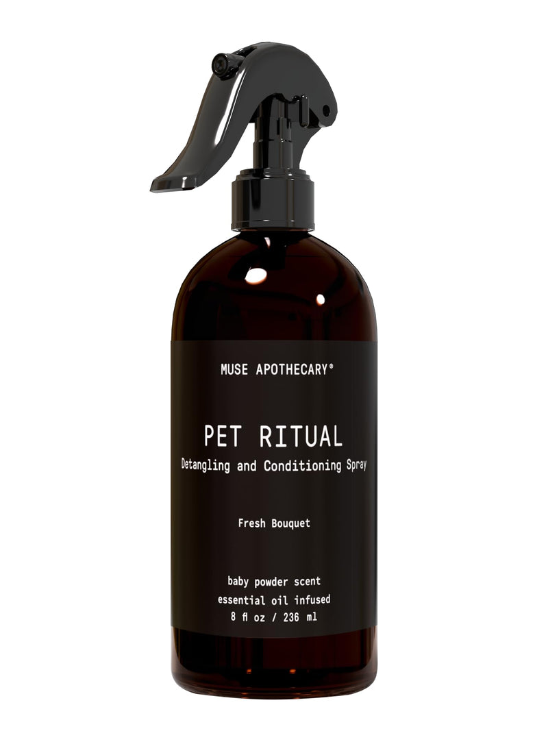 Muse Apothecary Pet Ritual Detangling Spray for Dogs & Cats, Pet Detangler Spray for Dogs, Dog Detangler Spray Dematting Conditioner, Dog Detangling Spray, Essential Oils Infused, 8oz Fresh Bouquet 8 Fl Oz (Pack of 1)