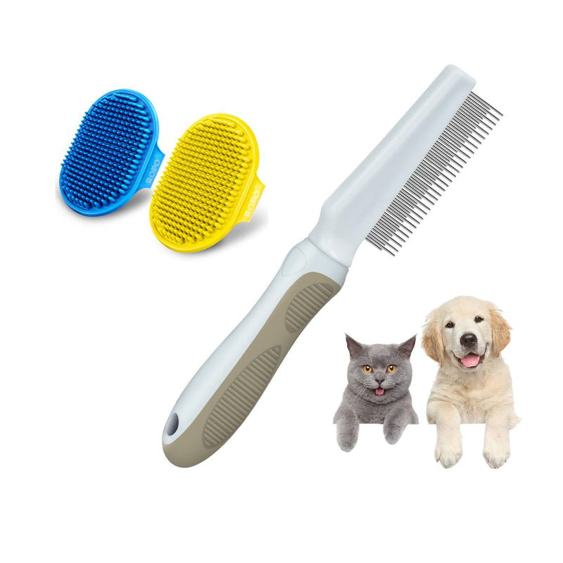 ROPO 2pcs dog brush & 2in1 pet grooming comb for dogs and cats - PawsPlanet Australia