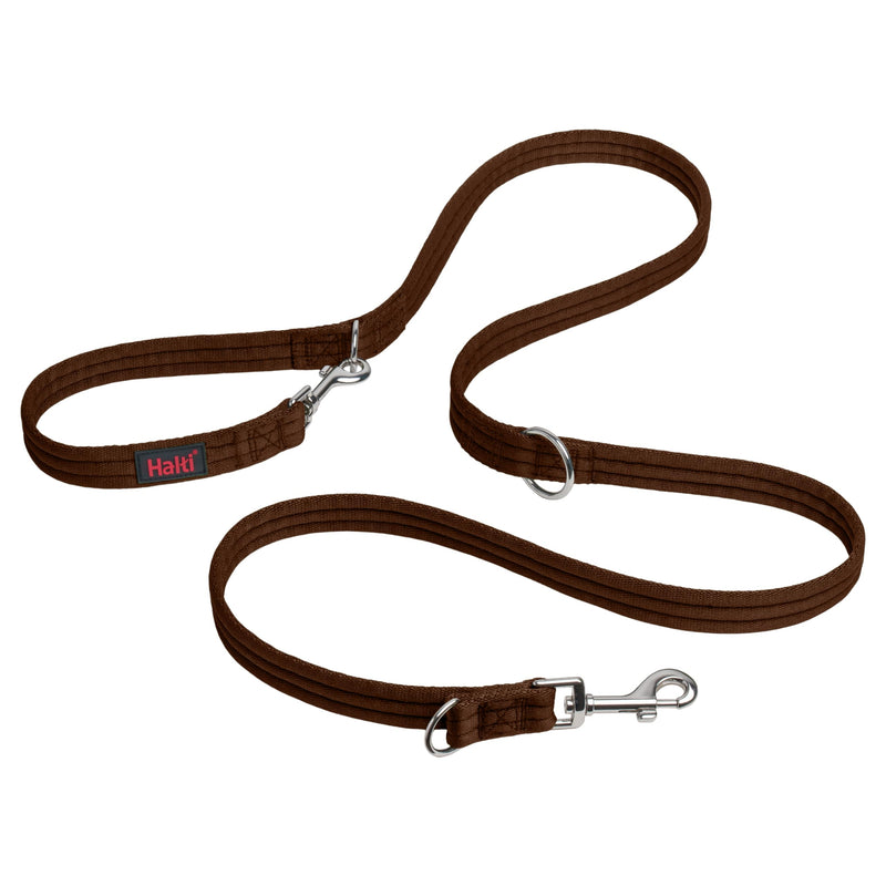 HALTI Training Leash - Multifunctional Double-Ended Dog Leash, Ideal for Anti-Pulling Dog Training. Lightweight & Durable. Suitable for Medium to Large Dogs & Puppies (Size Large, Deep Walnut, 2m) - PawsPlanet Australia