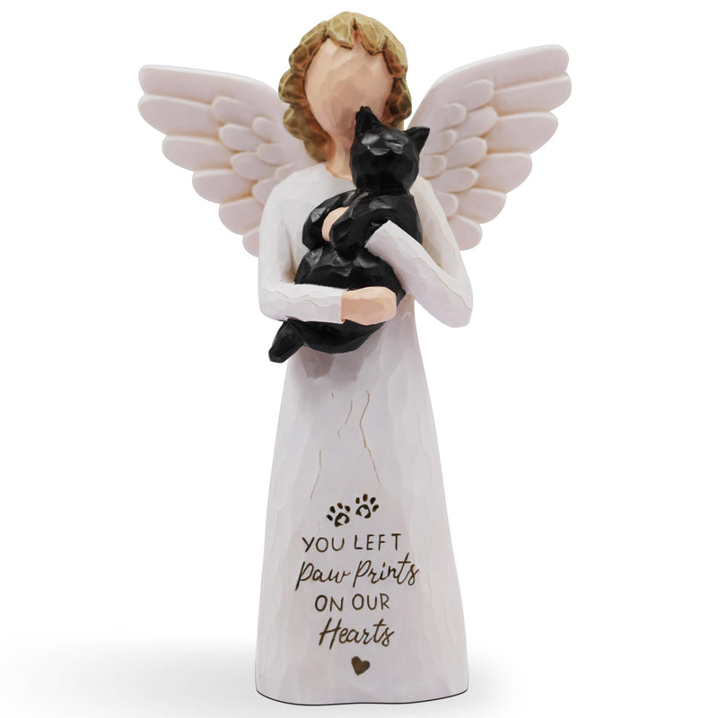 Cat Memorial Gifts, Pet Cat Remembrance Gifts, Loss of Cat Sympathy Gifts for Cat Mom, Passed Away Cat Gifts, Hand-Painted Figurines Angel Cat (Black) Black - PawsPlanet Australia