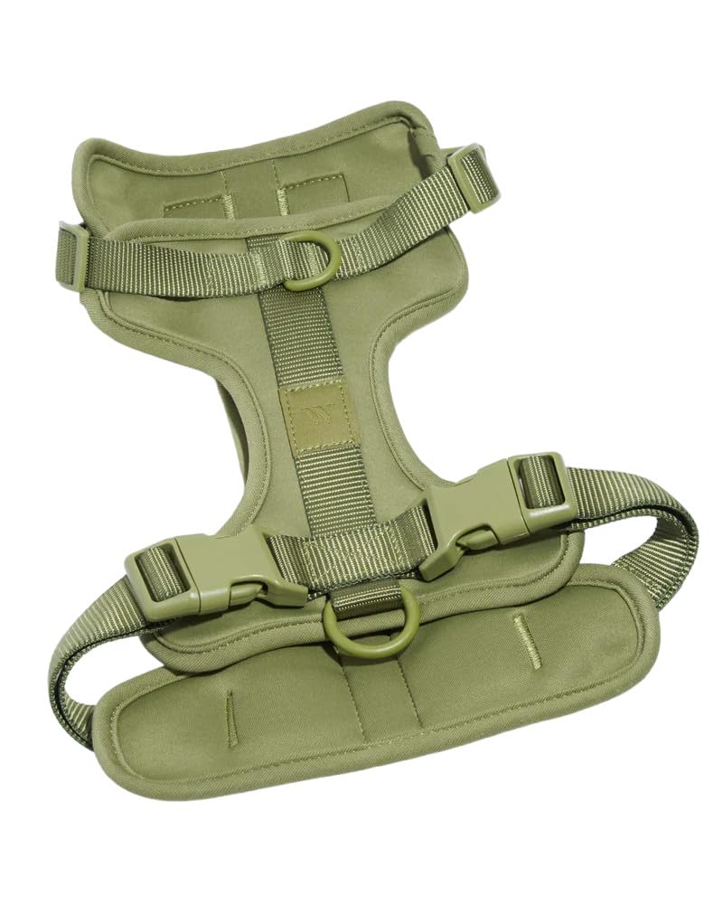 Wild One Dog Harness, No-Pull Pet Harness with 3 Leash Clips, Adjustable Soft Padded Dog Vest, Comfortable, Stretchy (Moss, Large) - PawsPlanet Australia