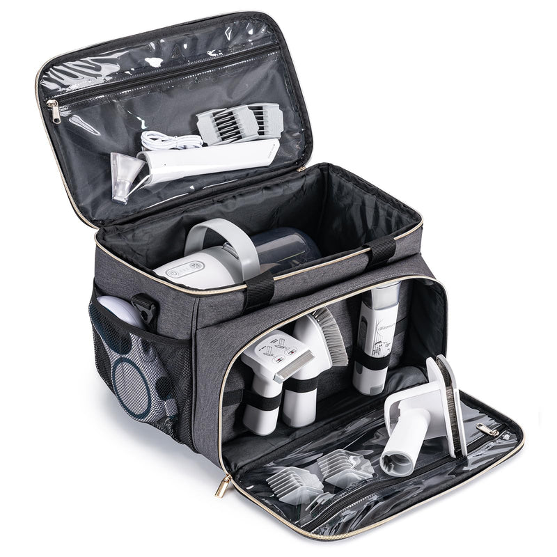 Dog Grooming Vacuum Bag, Pet Grooming Kit Bag Perfect for Dog Hair Vacuum & Grooming Tool Kit Accessories- Grey Gray - PawsPlanet Australia