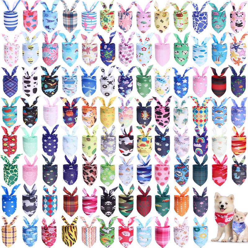 Wesiti 100 Pcs Dog Bandanas Bulk Winter Pet Bandanas Colorful Triangle Scarf Scarf Bib Kerchief Set Adjustable Dog Bibs Washable Birthday Gift for Small Medium Large Dogs Accessories - PawsPlanet Australia