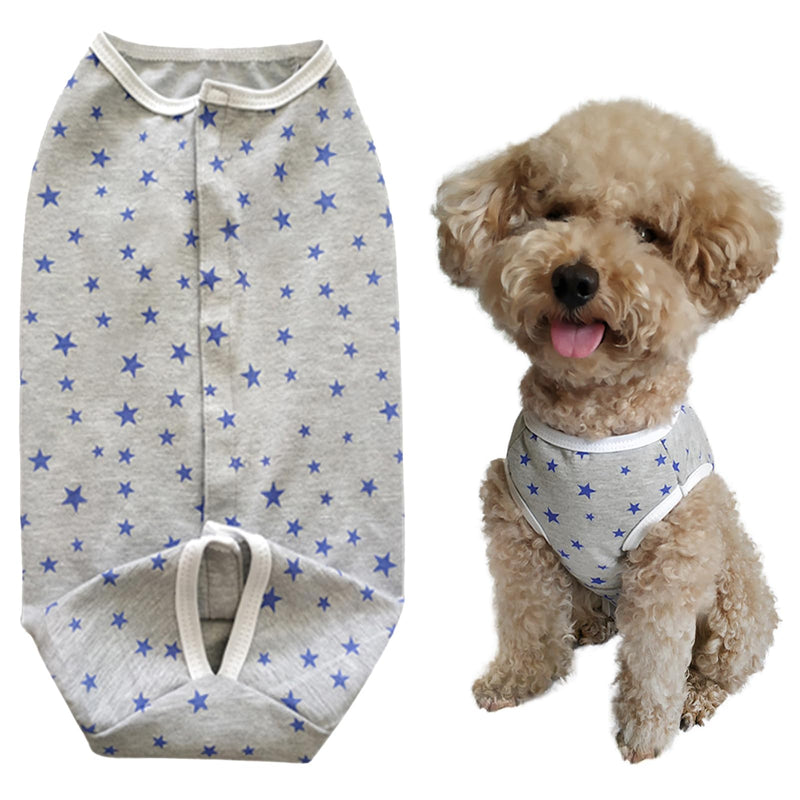 Dog Surgical Recovery Suit, Spay Recovery Suit for Small Medium Dog, Post Surgery Dog Onesie for Male Female Puppy (Grey Stars-XXS) XX-Small Grey Stars - PawsPlanet Australia