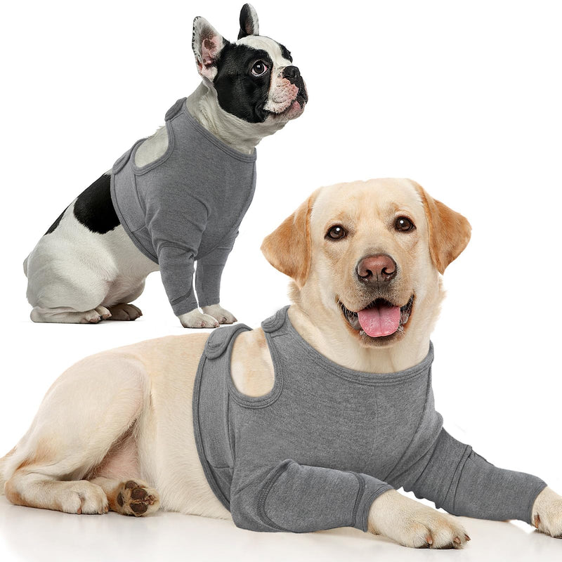 Nanaki Dog Recovery Sleeves for Front Legs, Dog Leg Sleeve to Stop Licking, Dog Anti-Lick Wounds Sleeves, Dog Surgery Recovery Sleeve, Dog Leg Wound Cover Arm Protector for Leg Injuries & Joint Pain XL(Chest Girth:24.80"-29.92") Dark Grey - PawsPlanet Australia