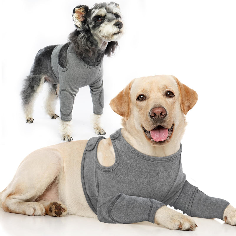 Dog Leg Sleeve to Stop Licking, Dog Recovery Sleeves for Wounds Front Legs, Dog Anti-Lick Sleeves, Dog Surgical Recovery Sleeve, Dog Leg Wound Cover Arm Protector for Leg Injuries & Joint Pain XX-Large Dark Grey - PawsPlanet Australia