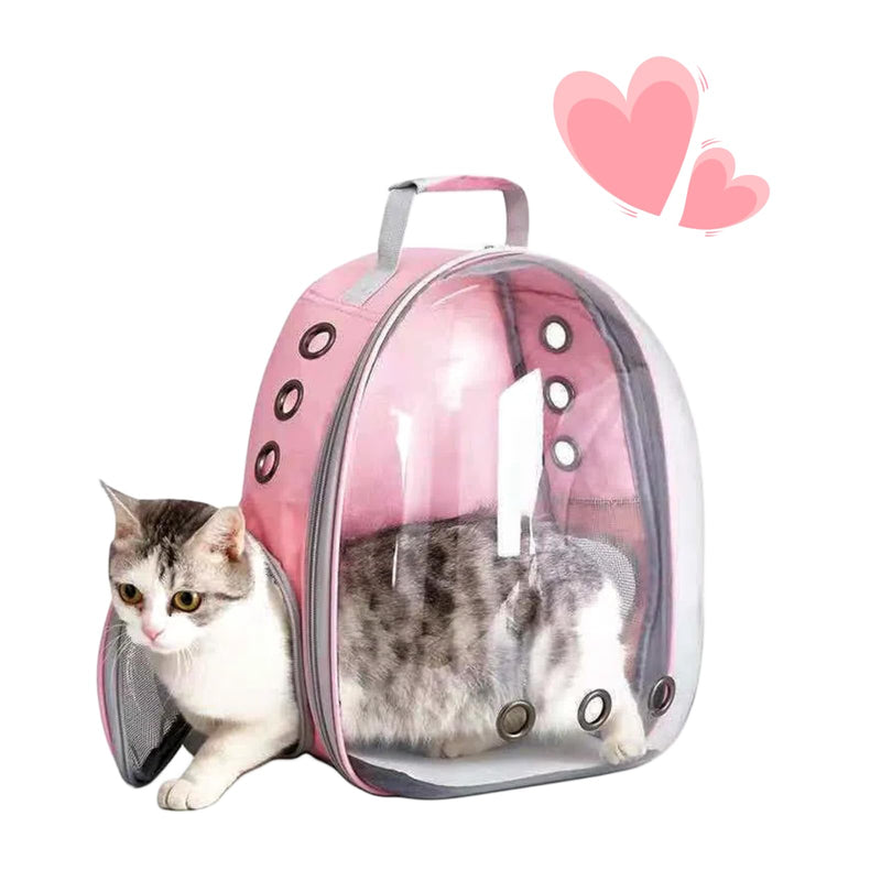 Cat Backpack Bubble, Cats and Dogs Pet Carrier Hard, Suitable for Cats Traveling Cat Bag Carrier, Transparent Outdoor Waterproof Spacecraft Pet Backpack Carrier(Pink) PINK - PawsPlanet Australia
