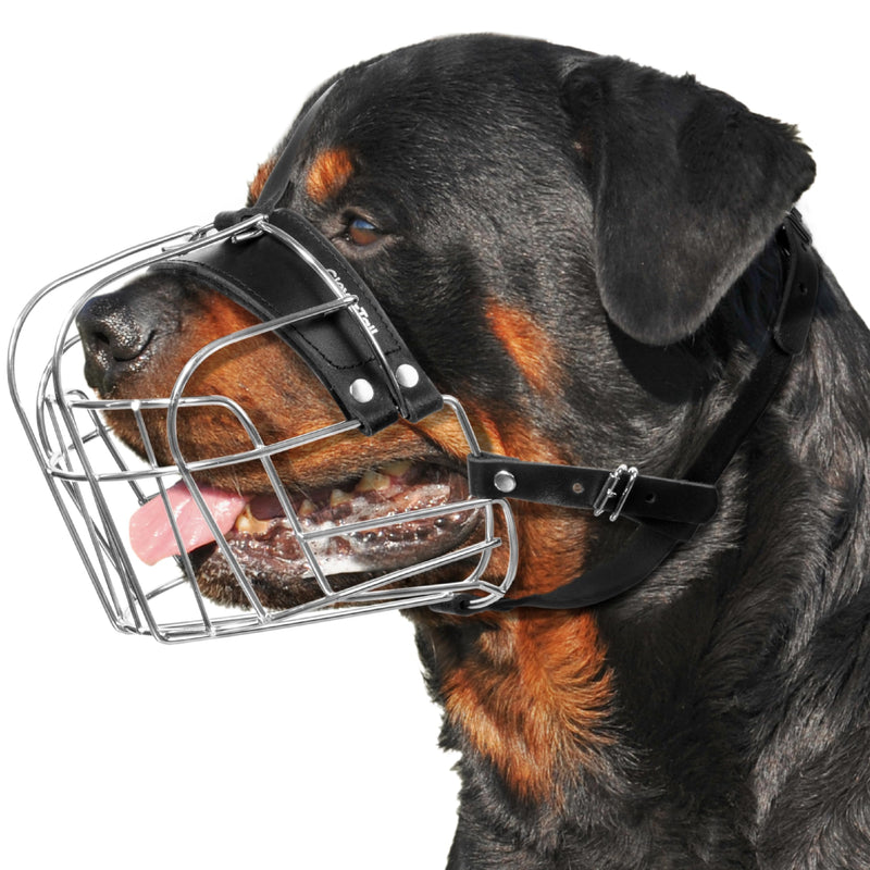 XL Metal Dog Muzzle for Large Sized Dogs – Heavy Duty Rottweiler Muzzle – Basket Extra Large Dog Muzzles for Barking and Biting Cane Corso, Mastiff, Labrador, Bulldog and Other Big Breeds - PawsPlanet Australia