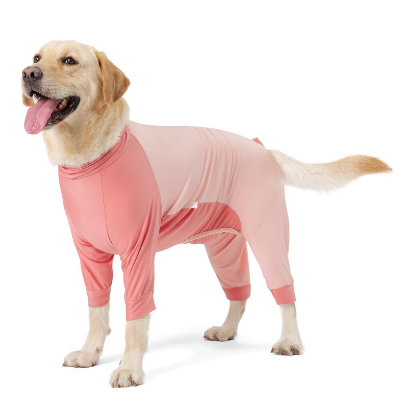 Dog Recovery Suit for Surgery Dog Onesie for Female and Male E-Collar Alternative Anti Shedding Pajamas Long Sleeve Claming Bodysuit Pink XL - PawsPlanet Australia