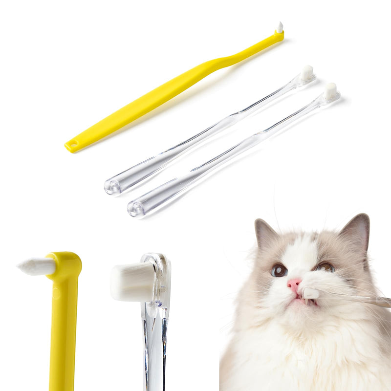 E.M&S.T by Emmeliestella Small Dog & Cat Toothbrush Micro Head, Mini Sized, Cat Dental Care, Pets Toothbrush, Oral Hygiene, Easy to Handle, Deep Clean, Extra Soft Bristles, Independent Packaging 3PCS - PawsPlanet Australia
