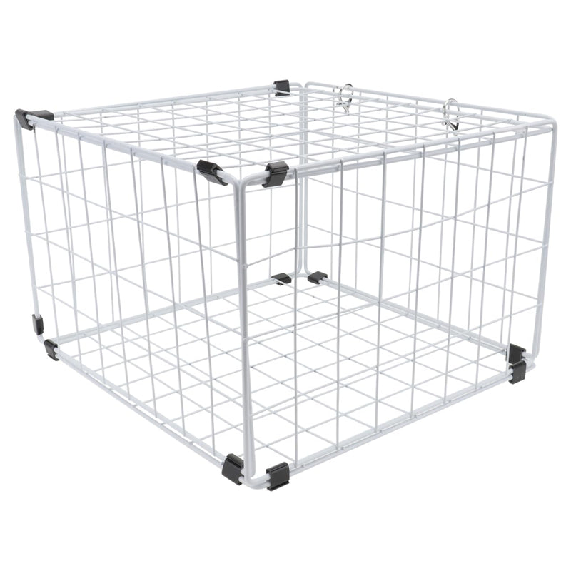 VANZACK 1pc Foldable Cat Cage for Pets Transparent Design Iron Carrier for Cats Under for Bathing and Travel Practical Pet Supplies 30x30cm White - PawsPlanet Australia