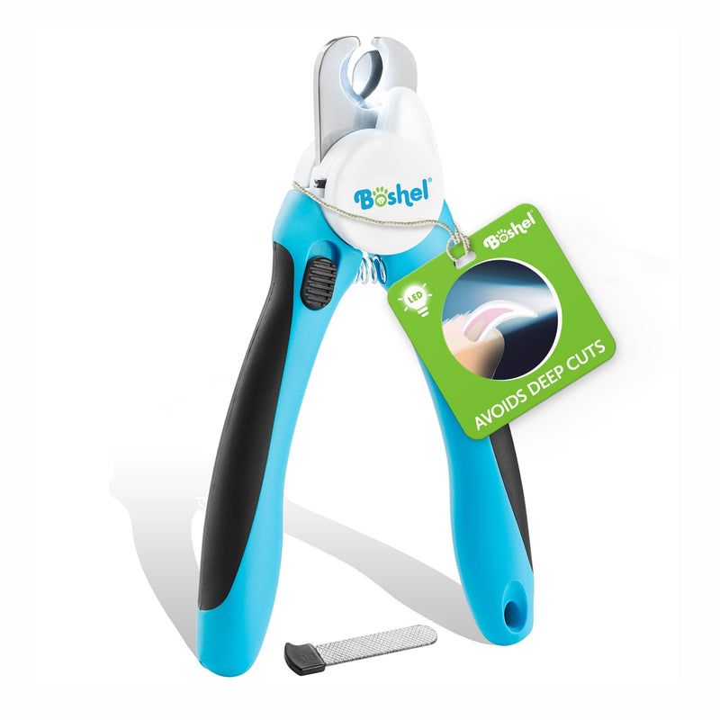 Boshel LED Large Dog Nail Clippers with Quick Sensor, Light, and Safety Guard, Pet's Sharp Toenail Cutter and File - PawsPlanet Australia