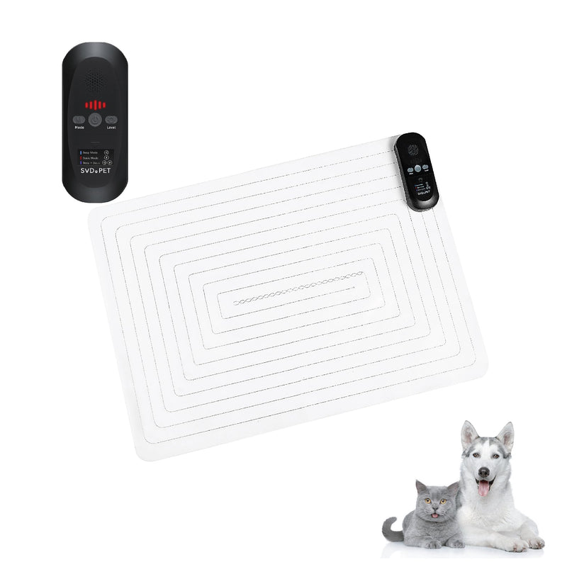 SVD.PET Pet Training Mat with Tester, 22" X 16", Pet Shock Pad, Dogs & Cats Electronic Repellent mat for Indoor, 3 Training Modes, 5 Levels, Pet Safe Mode (Black Controller) 22" x 16" Black Controller - PawsPlanet Australia