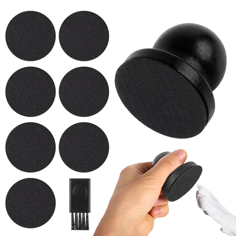 Dog Nail File, Wooden Dog Nail Scraper Dog Scratch Pad with 7pcs Replaceable Sandpaper & Cleaning Brush Stress Free Dog Nails Clipper Grinder Board Trimmer for Pets Dogs Cats(Black) - PawsPlanet Australia