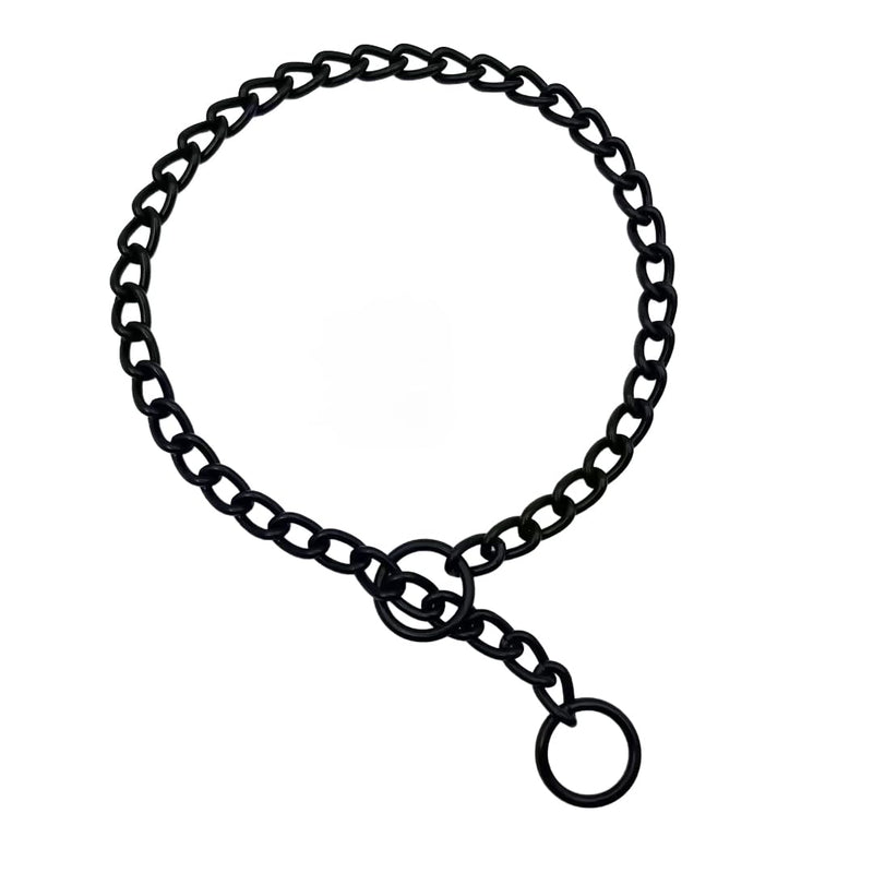 Matte Black Dog Choke Collar Slip P Chain,Heavy Chain Dog Metal Training Choke Collars, Adjustable Weather Proof Alloy Steel Necklace for Small Medium Large Dogs (XL) XL(21.5 inch) - PawsPlanet Australia
