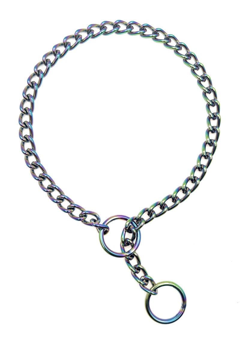 Rainbow Colour Dog Choke Collar Slip P Chain,Heavy Chain Dog Metal Training Choke Collars, Adjustable Weather Proof Alloy Steel Necklace for Small Medium Large Dogs (3XL) 3XL(28 inch) - PawsPlanet Australia