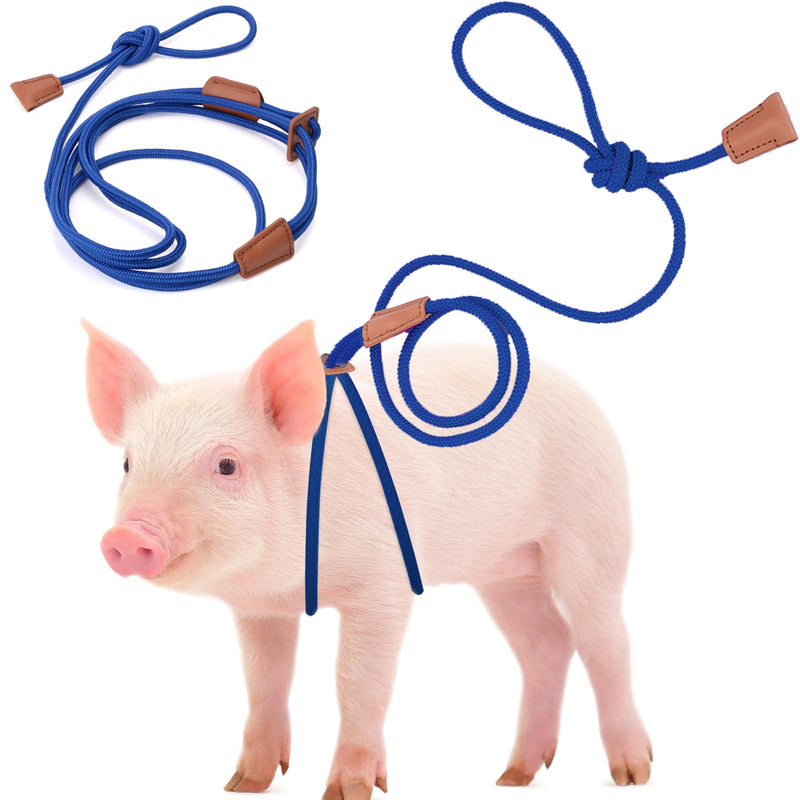 Mini Pig Harness & Leather, Pet Pig Supplies, Adjustable Rope (9 inches Long -1/2 inches Diameter), Suitable for Small and Medium-Sized Pet Pigs(Blue) Blue - PawsPlanet Australia