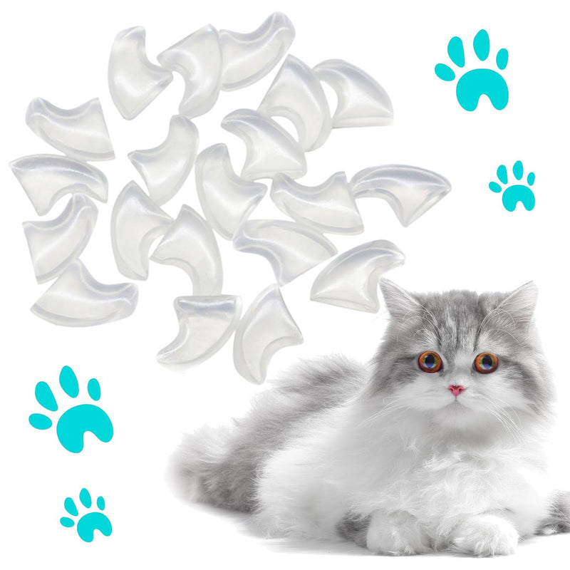 100pcs Cat Nail Caps Clear Cat Claw Covers Kitten Nail Caps with Adhesives and Applicators (M Clear) Medium - PawsPlanet Australia
