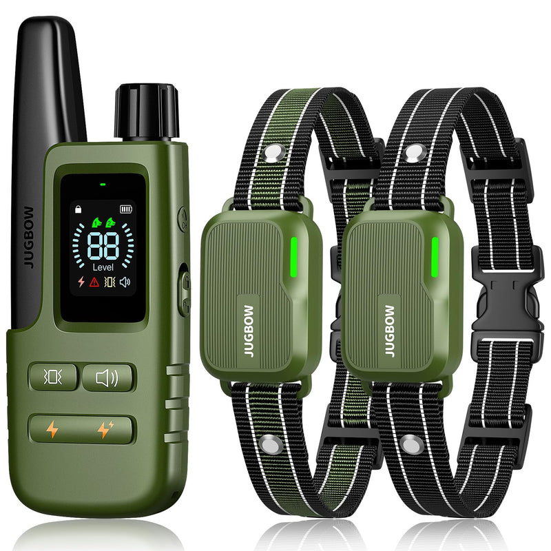 Dog Shock Collar 2 Dogs (10-120Lbs) - 3300FT Dog Training Collar with Remote IPX7 Waterproof Electric Collar with 4 Training Modes, Security Lock, Rechargeable e-Collar for All Breeds, Sizes Green - PawsPlanet Australia
