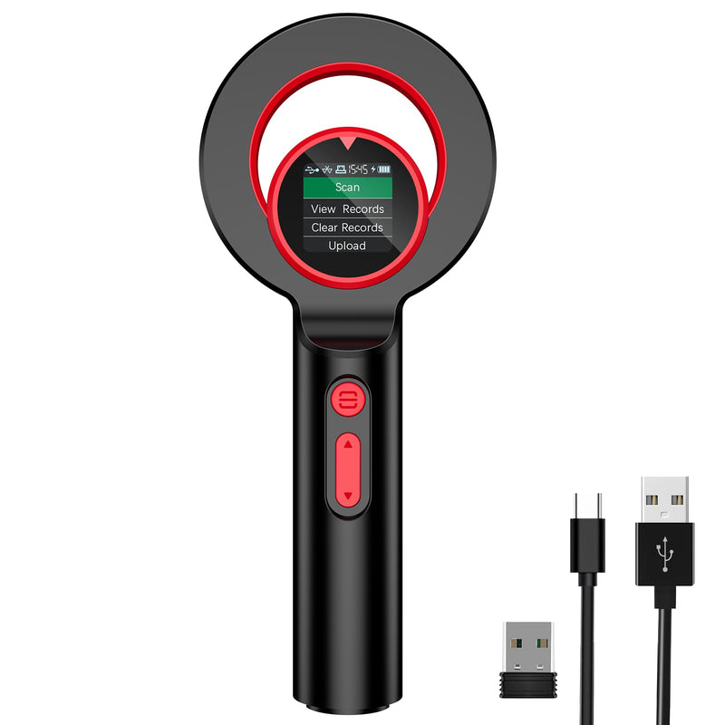 Symcode Pet Microchip Scanner, ISO11784/85/FDX-B/EMID (2.4GHz Wireless+Bluetooth+USB) All in one 1.44” TFT Screen Display 240 Data Storage Upload to PC Microchip Scanner Reader for Dog/Pet/Cat/Animal 2D - PawsPlanet Australia