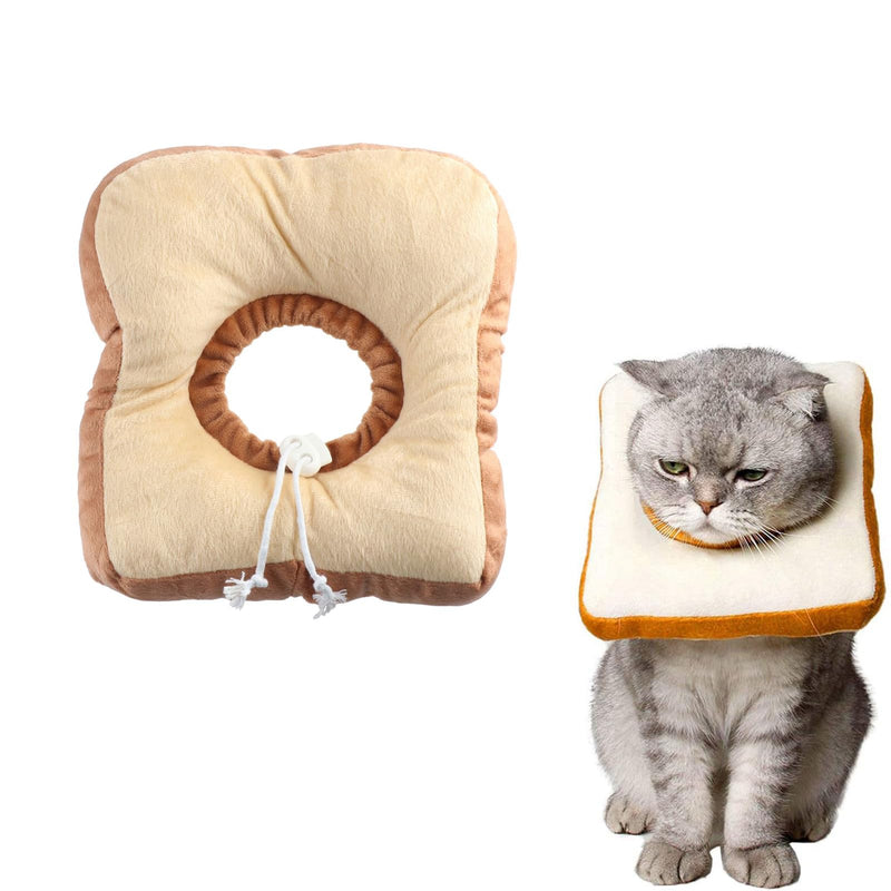Cat Recovery Collar, Adjustable Cat Collar with Soft Edge, Cute Toast Neck Cone Collar Anti-Scratch Bite Creative Pet Collar for Kitten Cat - PawsPlanet Australia