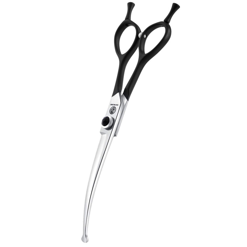 Dragon Creek 6.5" Downward Curved Dog Grooming Scissors Shears for Grooming Face and Paws Safety Round Tips Shears Trimming Cutting Scissors for Dog Cat Pet Black 6.5 Inch - PawsPlanet Australia