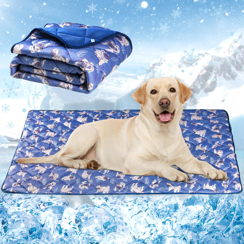 Dog Cooling Mat, Washable Dogs Cats Pet Non-Toxic Cooling Pads Summer Sleeping Kennel Mats，Pet Self Cool Ice Blanket for Indoor & Outdoor Dog Beach Essentials Large Large(40*55) - PawsPlanet Australia