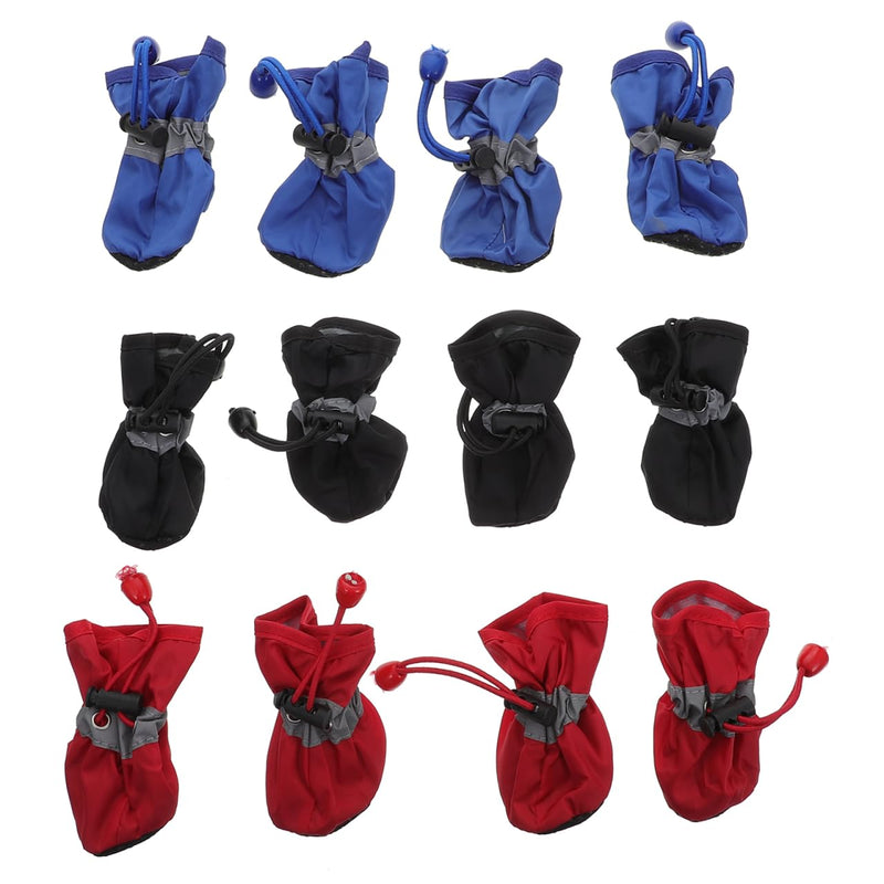 3 Sets Waterproof Dog Rain Boots Small Size Non-Slip Thickened Dog Shoes with Adjustable Strap for Outdoor Protection - PawsPlanet Australia
