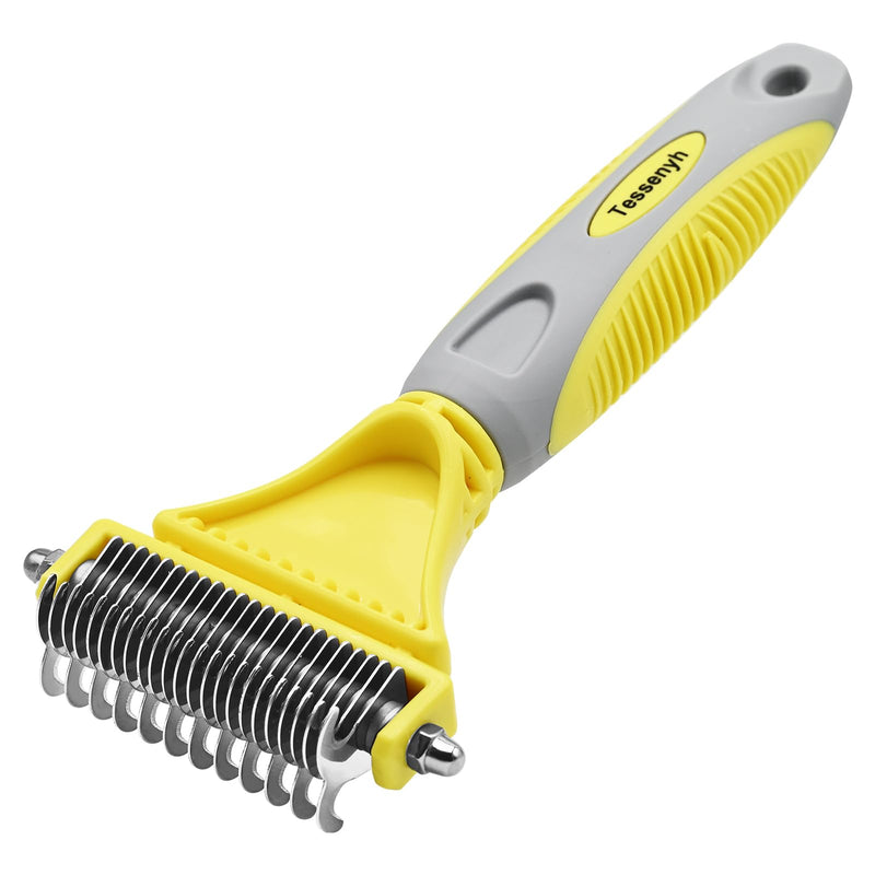 Professional Dog Brush for Shedding, Undercoat Rake for Medium and Long Haired & Double Coated Dogs, Double Sided Design with 12+23 Blades - PawsPlanet Australia