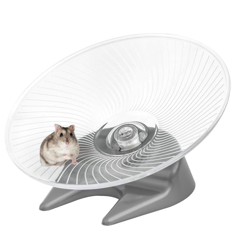 Hamster Wheel Saucer Silent Spinner/Quiet Exercise Flying Runner for Dwarf Hamster/Gerbil Rat/Hermit Crab Small Cage Large - PawsPlanet Australia
