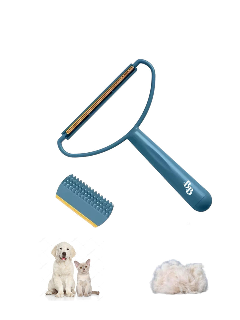 Pet Hair Removal Tool, 2-Sided with Shave and Smooth Surfaces, Large Size, Pet Cleaning Brush for Furniture (Rock Blue) Rock Blue - PawsPlanet Australia