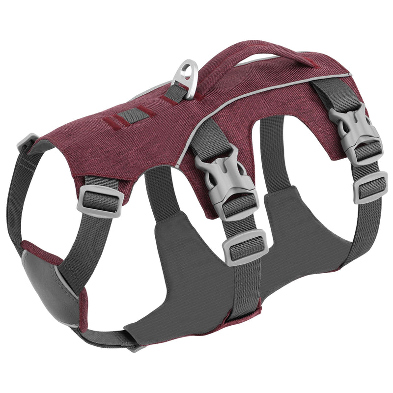 Escape Proof Dog Harness Medium Sized Dog, Reflective No Pull Dog Vest with Handle, Lightweight Full Body Pet Harness Adjustable for Walking,Training(Maroon,Chest:17-32") M: Chest 17-32", Fit 25-55 lbs Maroon - PawsPlanet Australia