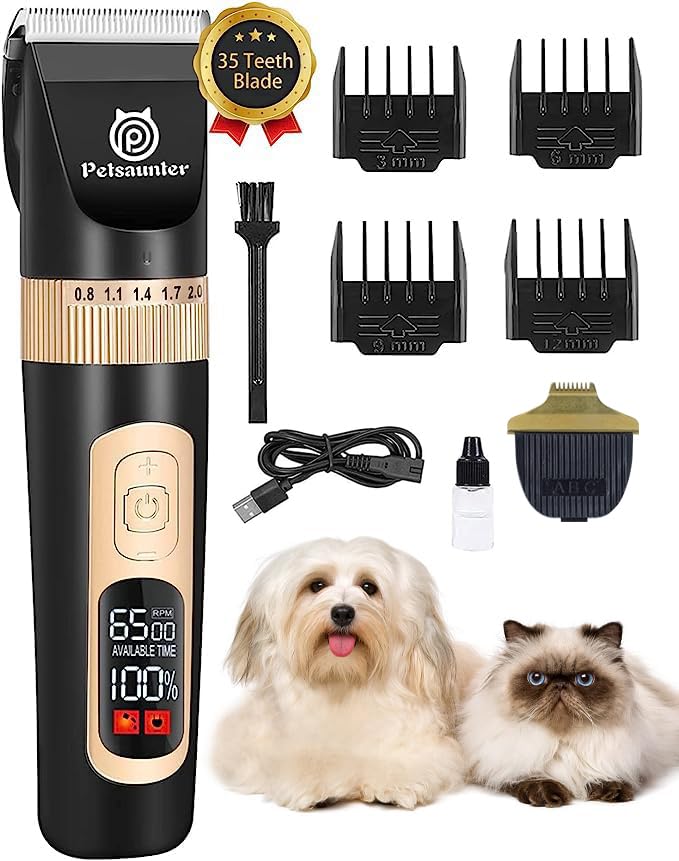 Dog Clippers for Grooming, 4-Speed & LCD Dog Grooming Kit, Rechargeable for Dogs and Cats with Thick Coats - Low Noise & Low Vibration, Include a Metal Blade for Paw Trimming(C95Pro Plus) C95Pro Plus - PawsPlanet Australia