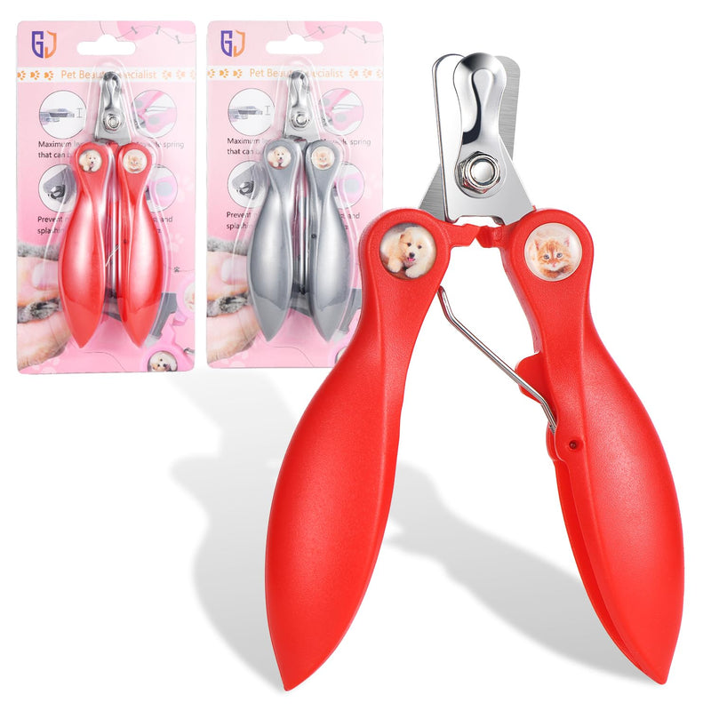 2 Pack Professional Dog Nail Trimmer, Safety Guard Pet Nail Clipper for Dogs, Sharp Pet Nail Trimmer with Nail File, Claw Care Tool for Small & Large Dogs Cats, Prevent Over Cutting - PawsPlanet Australia